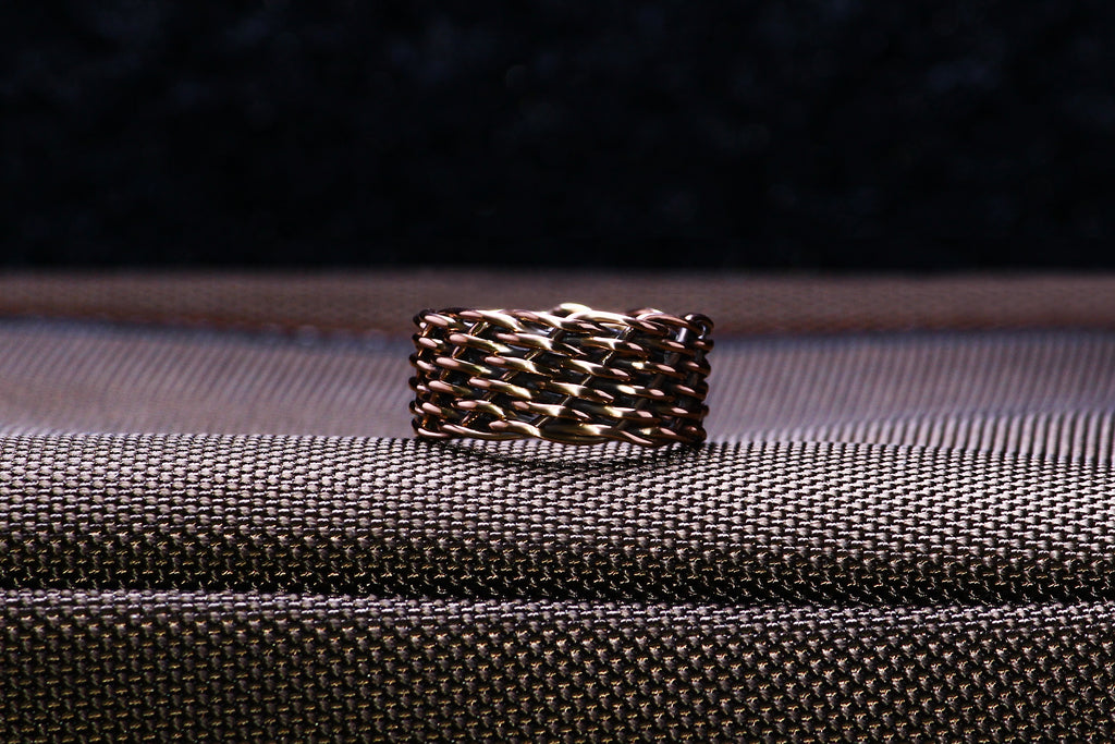 Pure Copper Handmade Braided Wide Natural Healing Ring Ethnic Jewelry for Men and Women