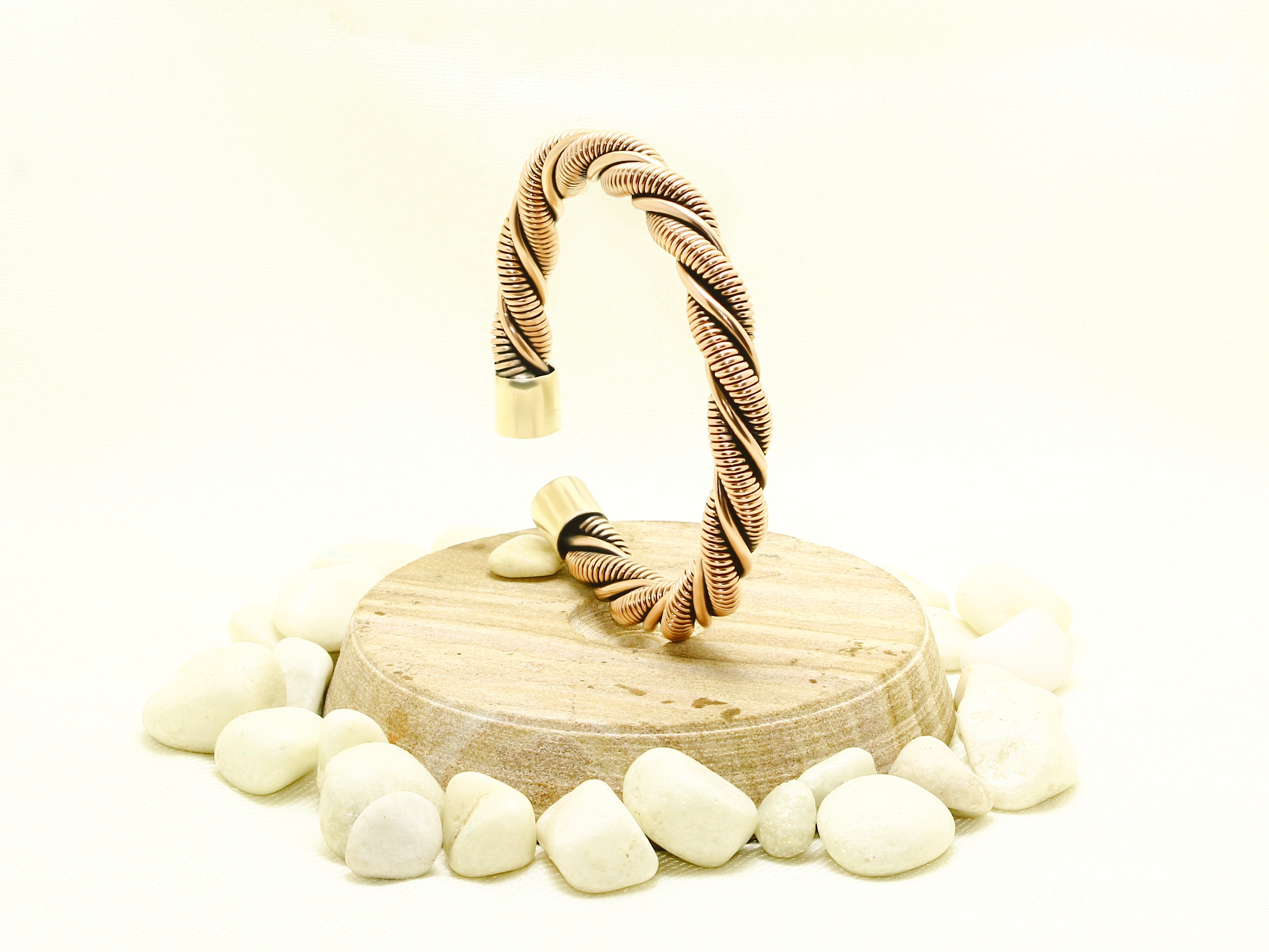 Braided Pure Copper Oxidized Heavy Handmade Cuff Bracelet Gift Jewelry Approx 90+gram