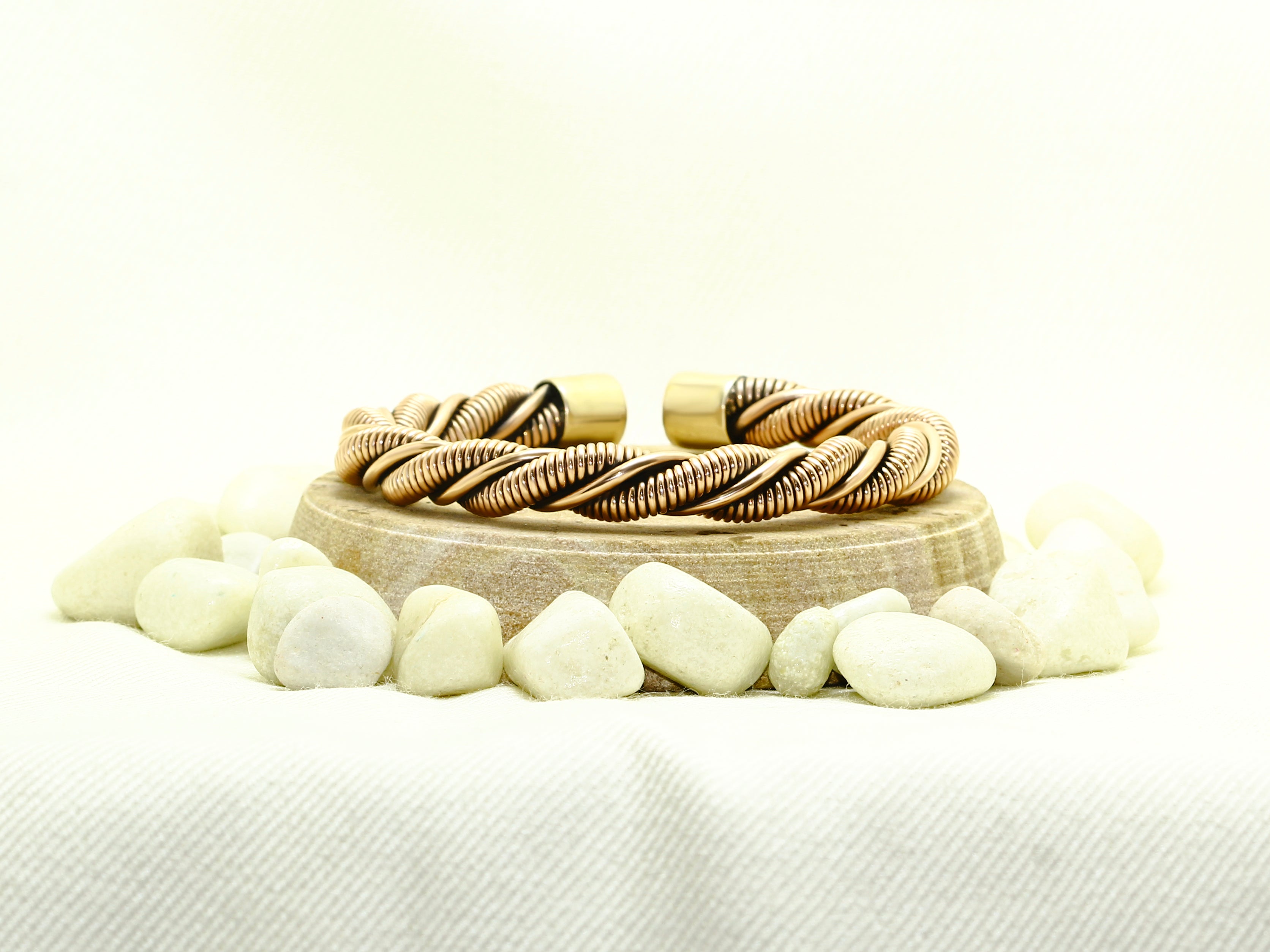 Braided Pure Copper Oxidized Heavy Handmade Cuff Bracelet Gift Jewelry Approx 90+gram