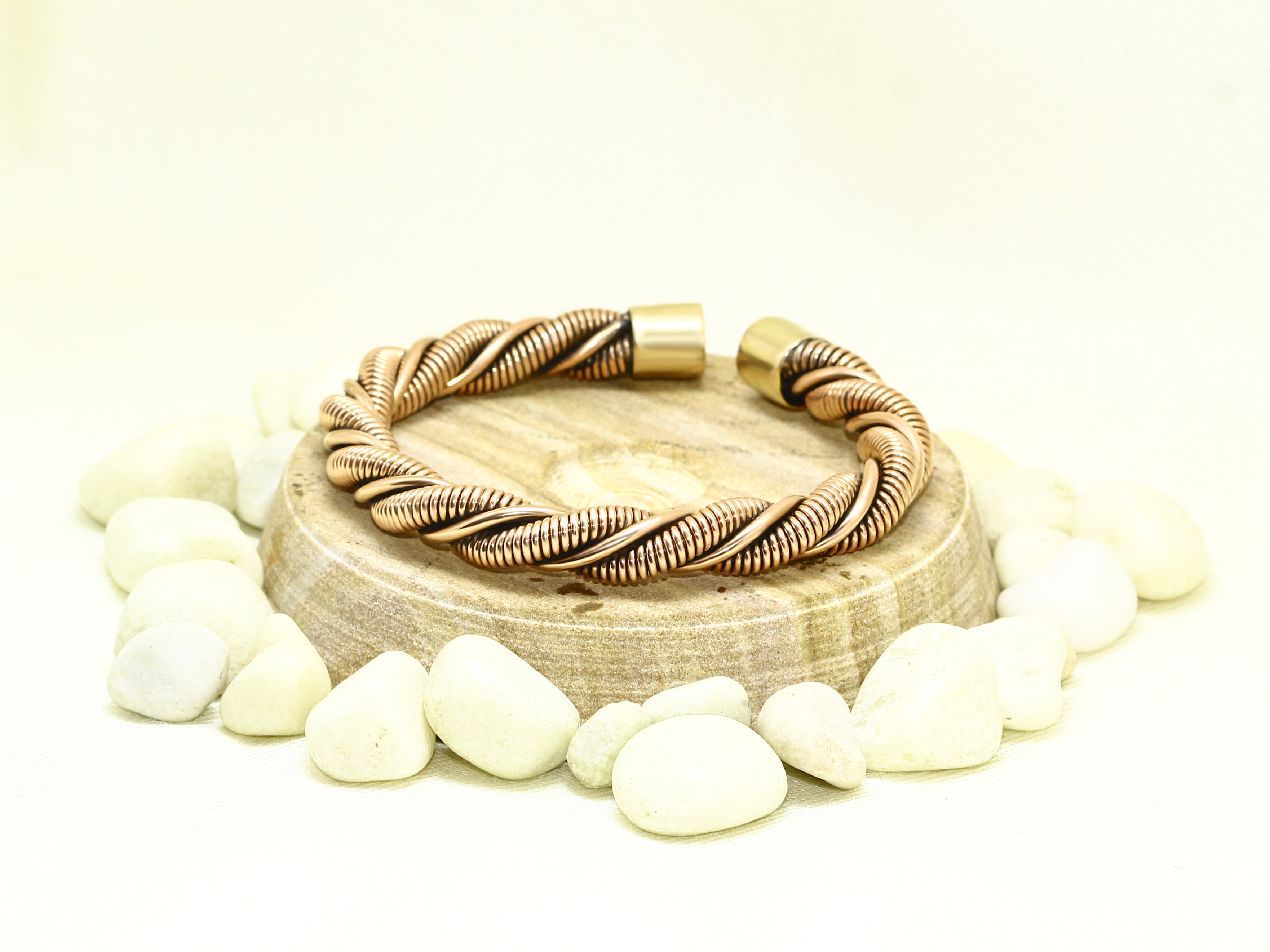 Braided Pure Copper Oxidized Heavy Handmade Cuff Bracelet Gift Jewelry Approx 90+gram