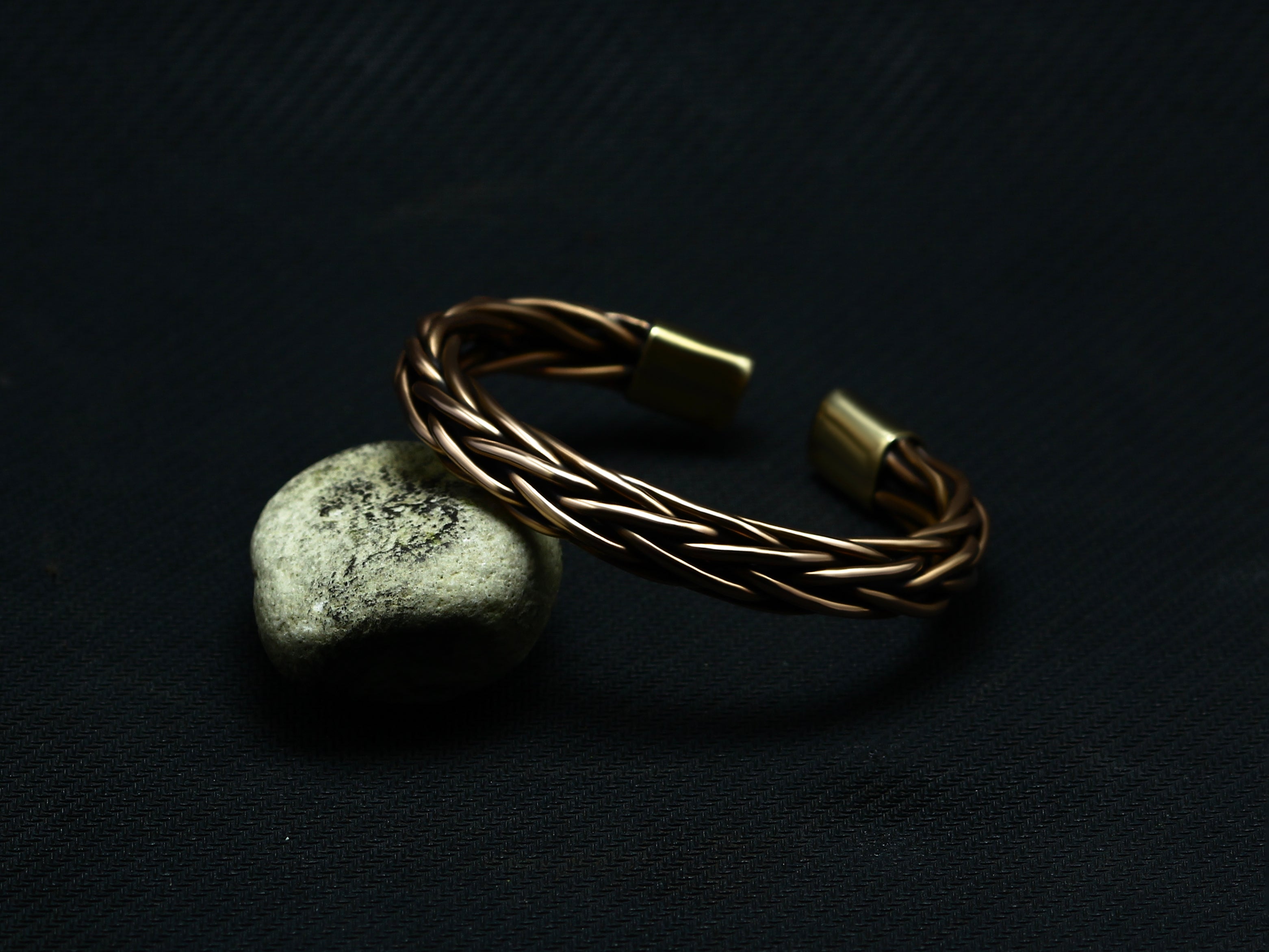 Braided Pure Copper Bracelet, Healing Natural Jewelry, Handmade Cuff Wire Woven Bracelet, Christmas Gift