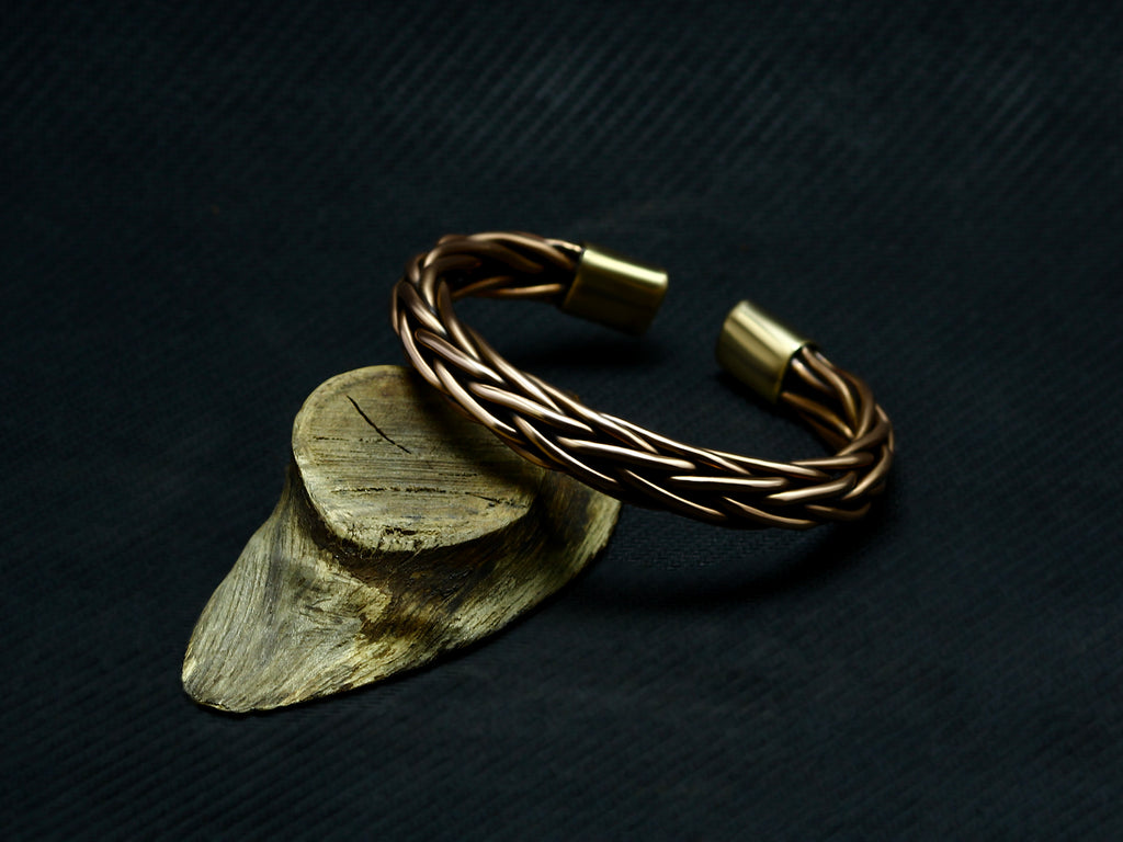 Braided Pure Copper Bracelet, Healing Natural Jewelry, Handmade Cuff Wire Woven Bracelet, Christmas Gift