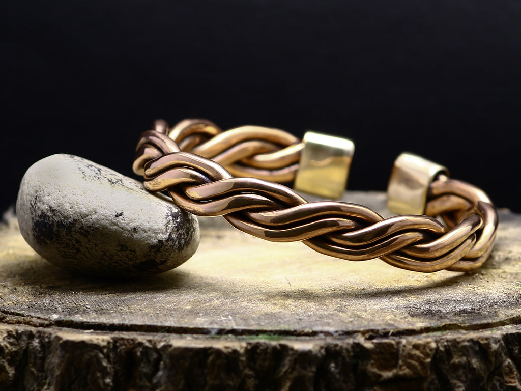Twisted Pure Copper Bracelet, Healing Natural Jewelry, Handmade Cuff Wire Woven Bracelet, Christmas Gift