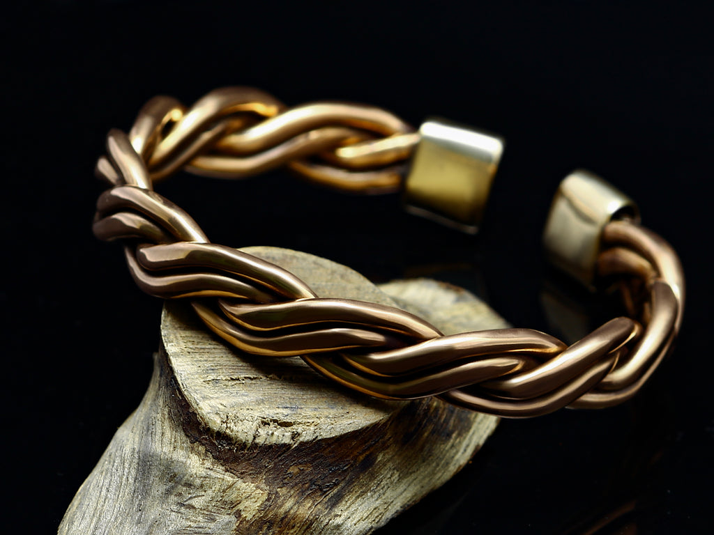 Twisted Pure Copper Bracelet, Healing Natural Jewelry, Handmade Cuff Wire Woven Bracelet, Christmas Gift