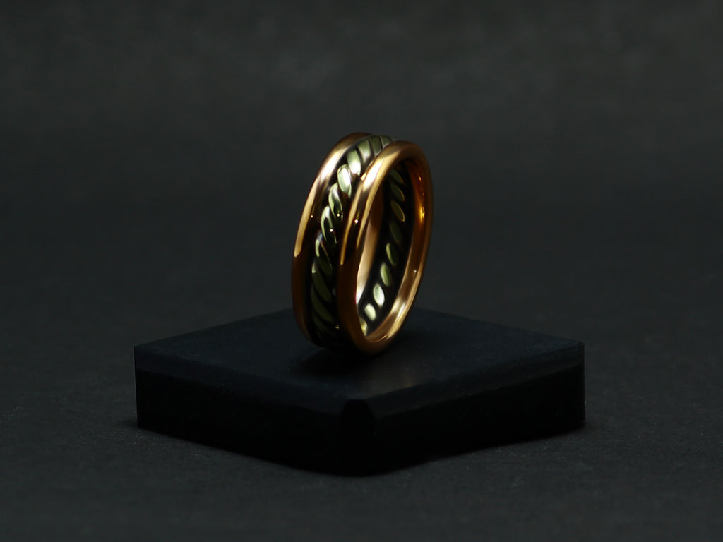 Handmade-Mixed Metal-Twisted Ring • Copper & Brass-Braided Band • Artisan-Unisex Jewelry