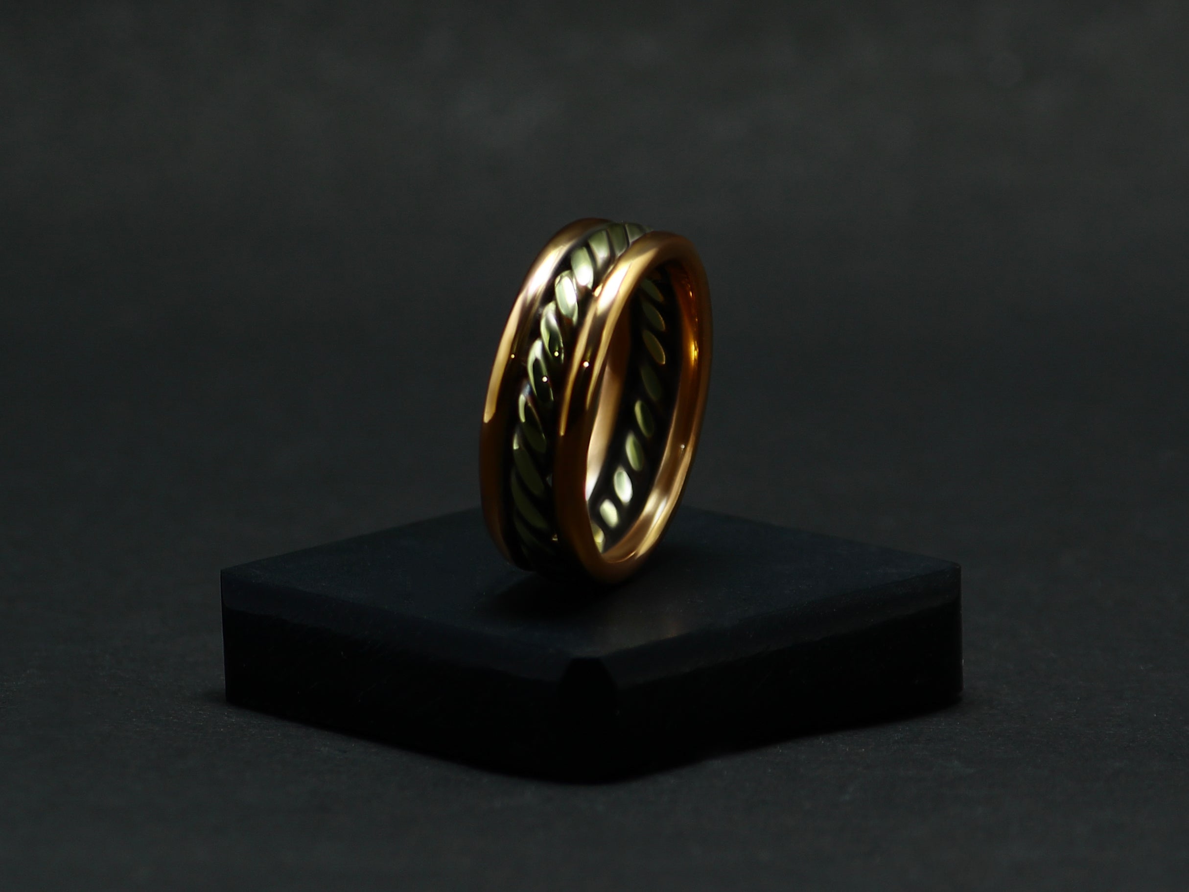 Handmade-Mixed Metal-Twisted Ring • Copper & Brass-Braided Band • Artisan-Unisex Jewelry