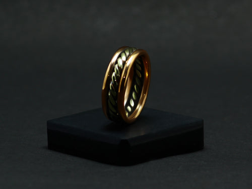 Handmade-Mixed Metal-Twisted Ring • Copper & Brass-Braided Band • Artisan-Unisex Jewelry