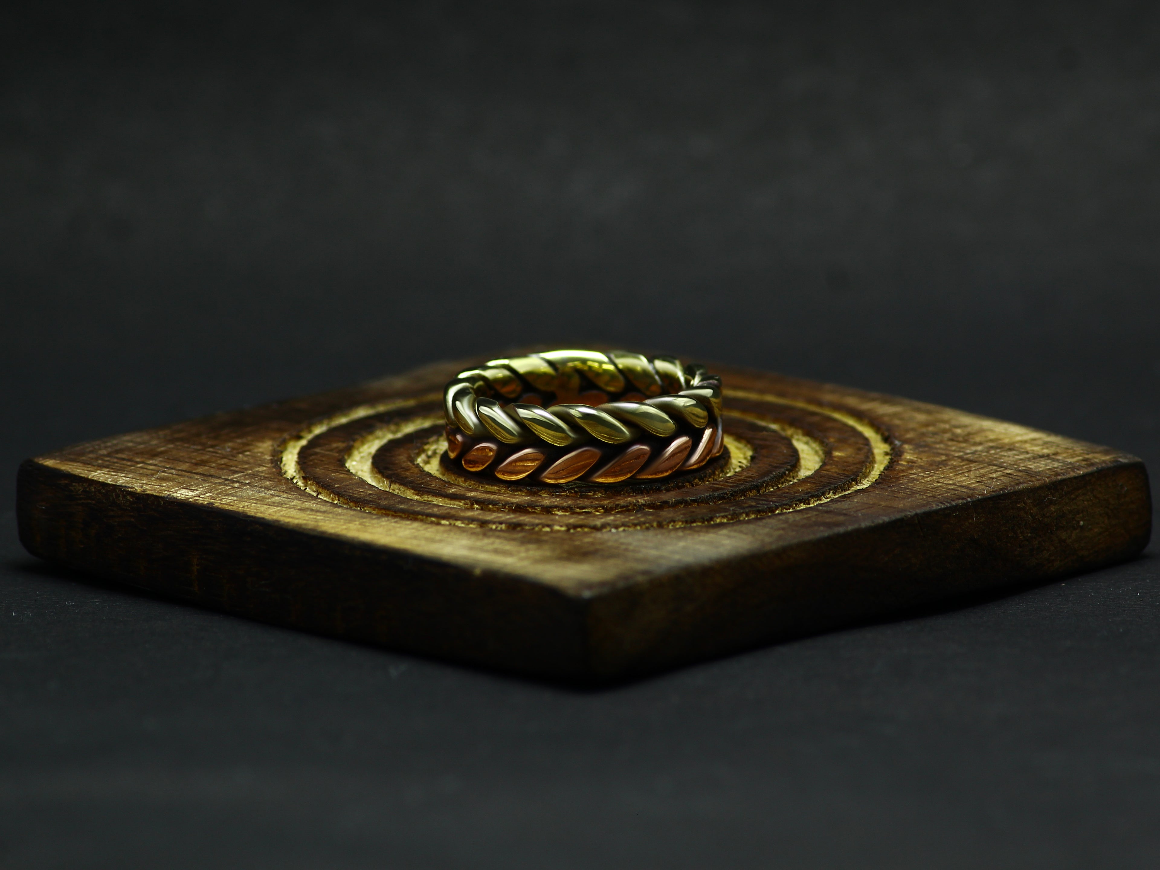 Handmade-Mixed Metal-Twisted Ring • Copper & Brass-Braided Band • Rustic Boho-Stackable Ring • Artisan-Unisex Jewelry