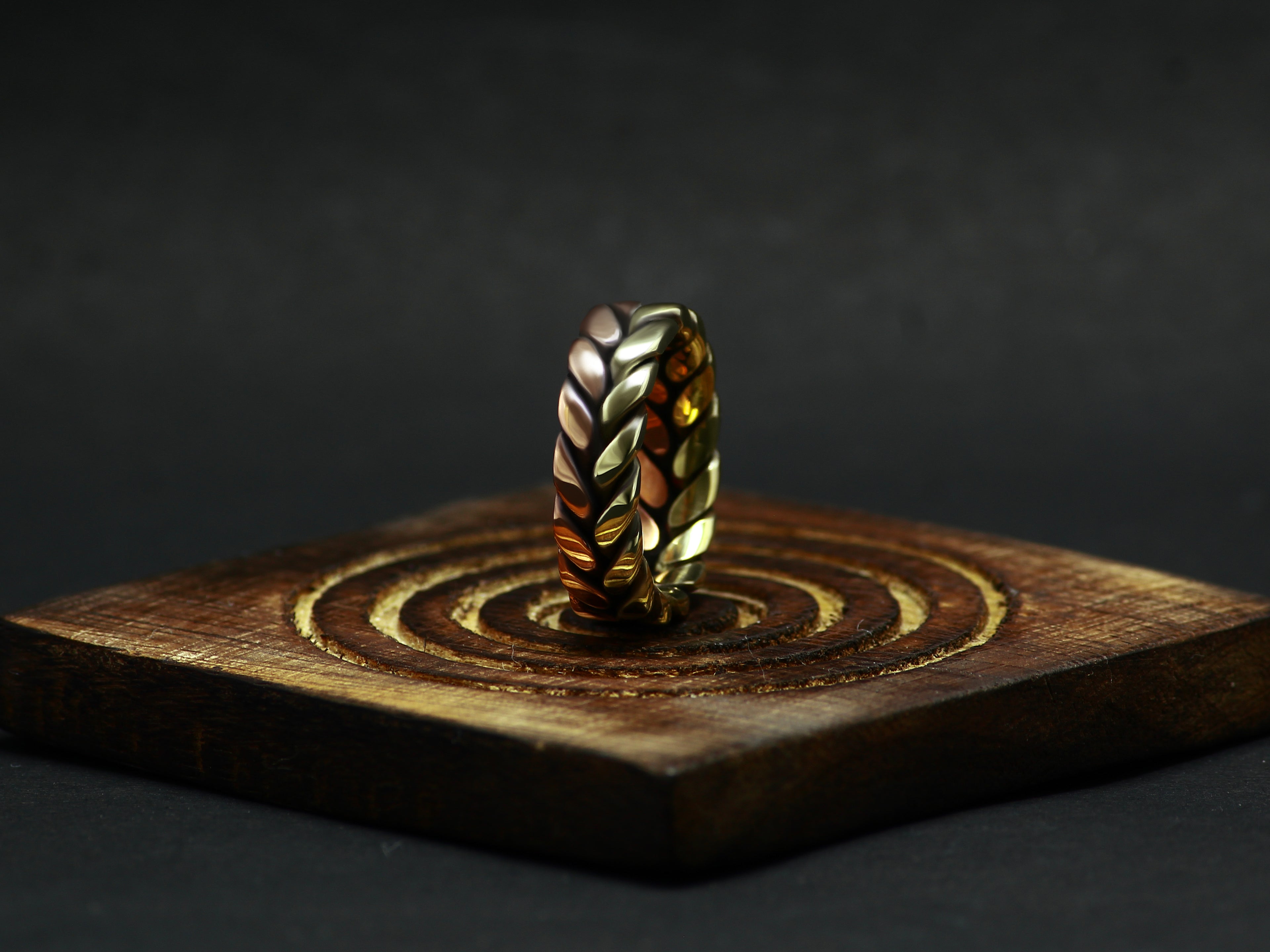 Handmade-Mixed Metal-Twisted Ring • Copper & Brass-Braided Band • Rustic Boho-Stackable Ring • Artisan-Unisex Jewelry