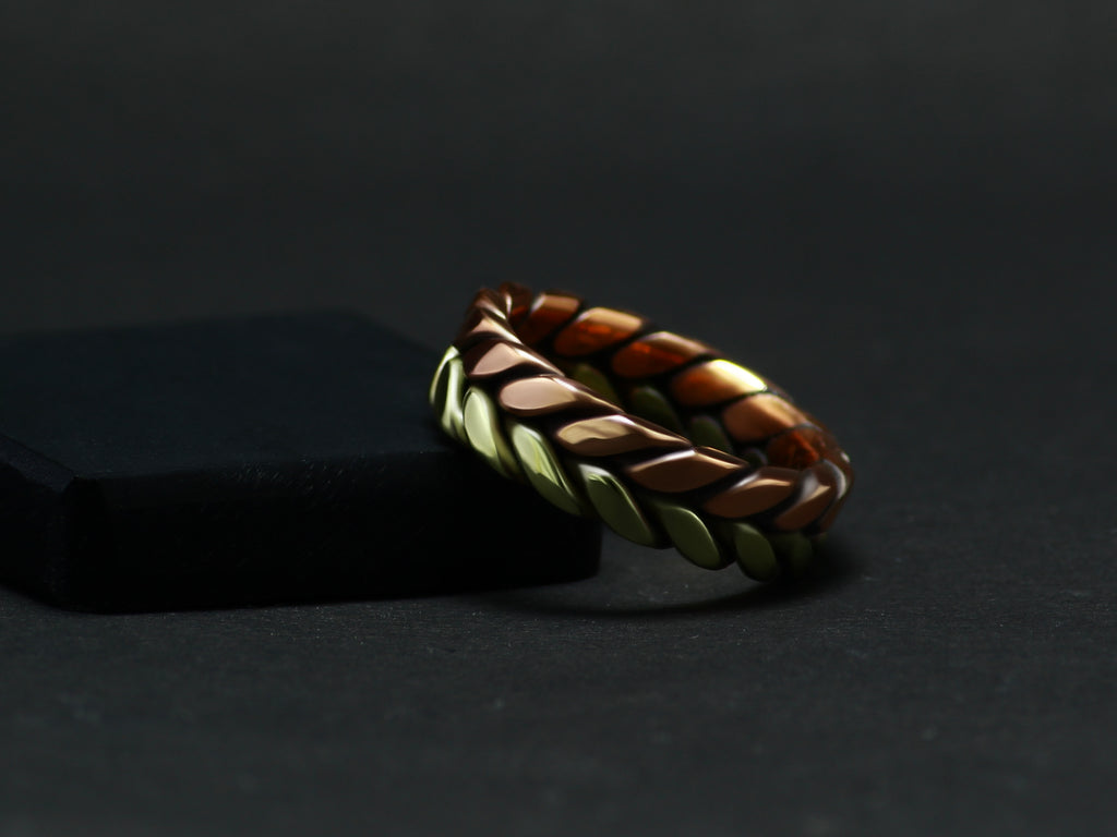 Handmade-Mixed Metal-Twisted Ring • Copper & Brass-Braided Band • Rustic Boho-Stackable Ring • Artisan-Unisex Jewelry