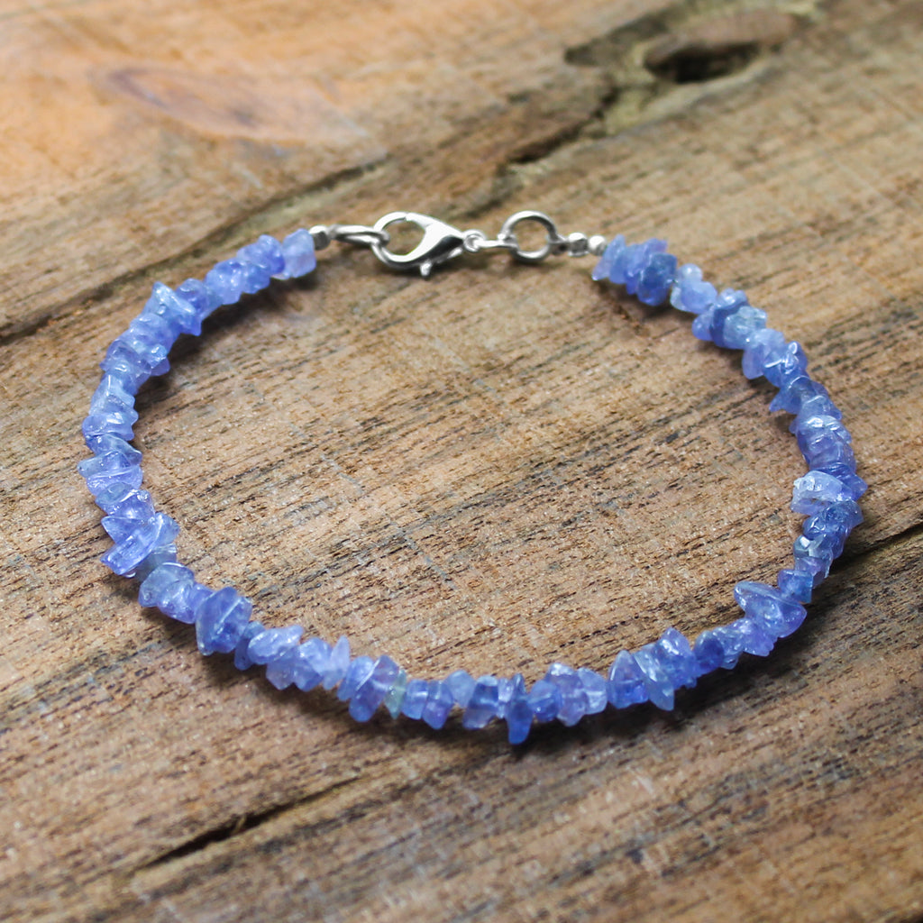 Handmade Natural Tanzanite Gemstone Healing Reiki Unisex Bracelet Jewelry