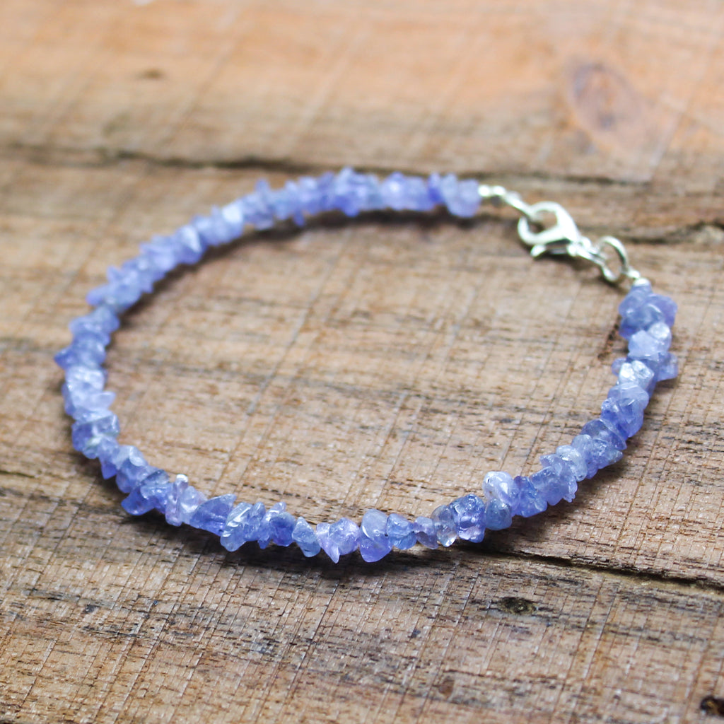 Handmade Natural Tanzanite Gemstone Healing Reiki Unisex Bracelet Jewelry