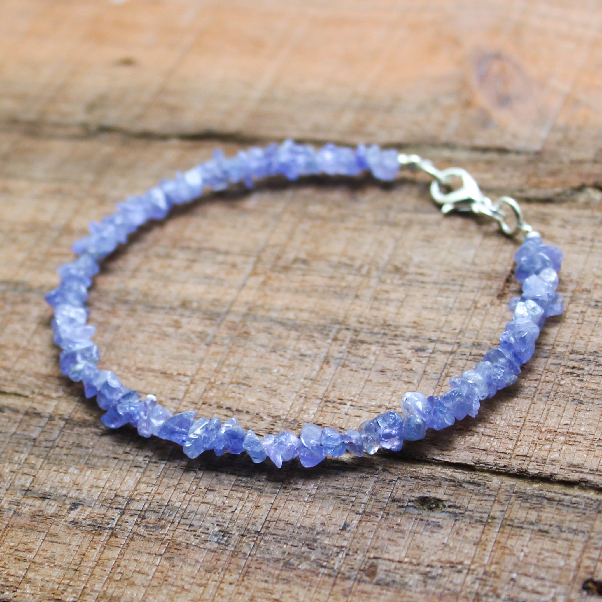 Handmade Natural Tanzanite Gemstone Healing Reiki Unisex Bracelet Jewelry