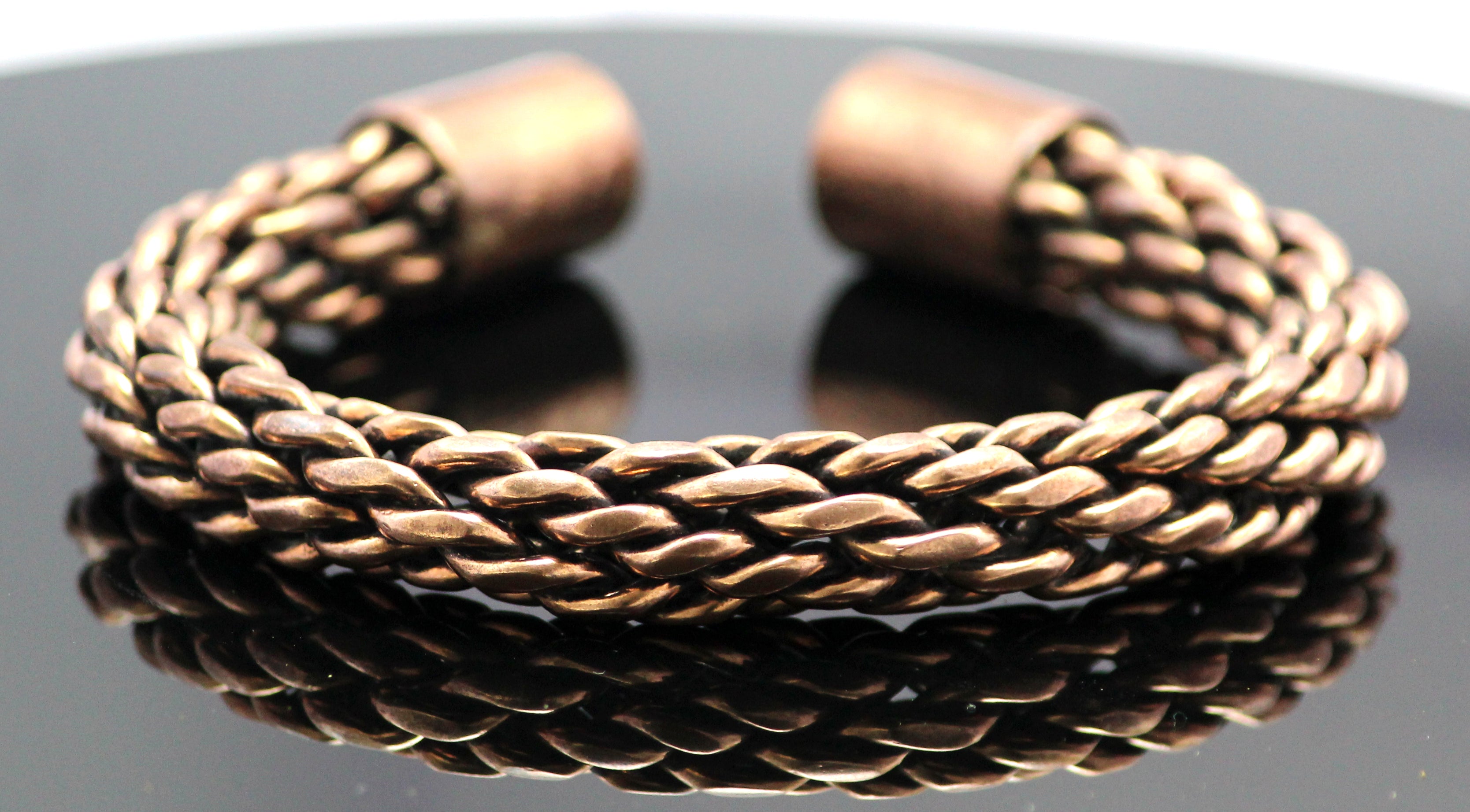 85+gram Viking Braiding Pure Copper Oxidized Heavy Handmade Cuff Bracelet Gift Jewelry