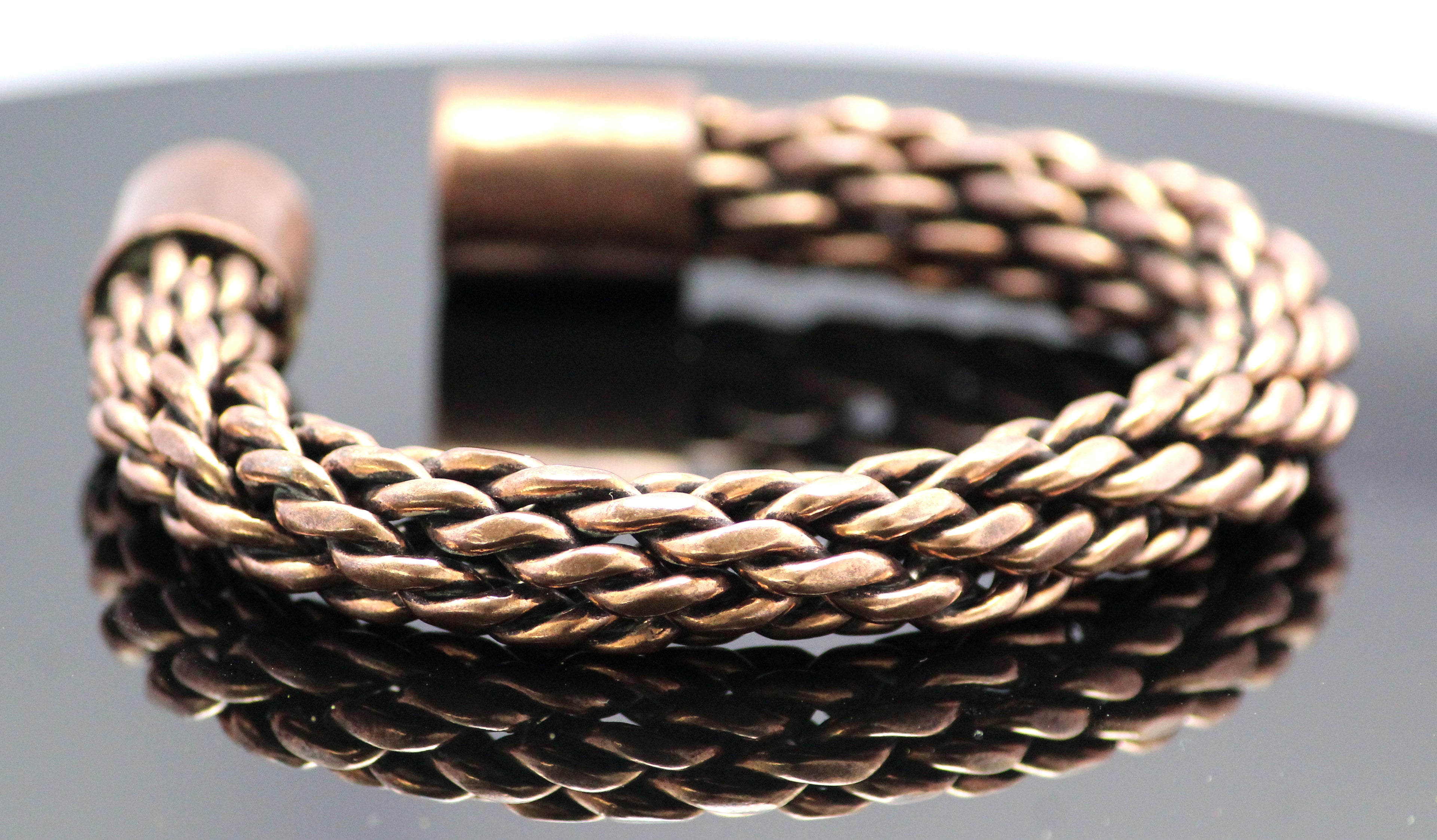 85+gram Viking Braiding Pure Copper Oxidized Heavy Handmade Cuff Bracelet Gift Jewelry