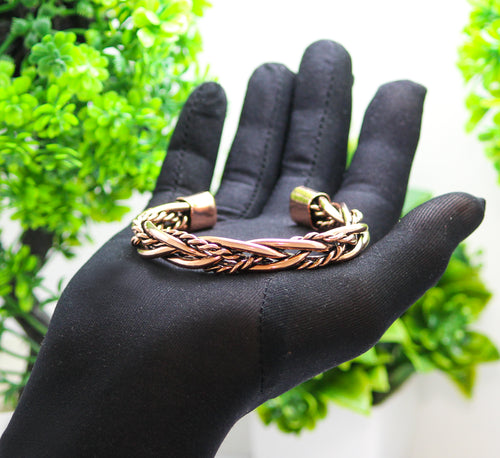 Bohemian Western Style Pure Copper Oxidized Heavy Handmade Cuff Bracelet Jewelry