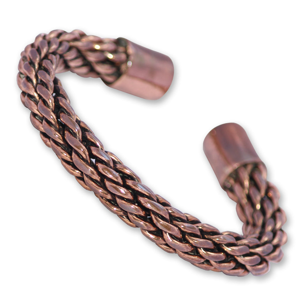 85+gram Viking Braiding Pure Copper Oxidized Heavy Handmade Cuff Bracelet Gift Jewelry