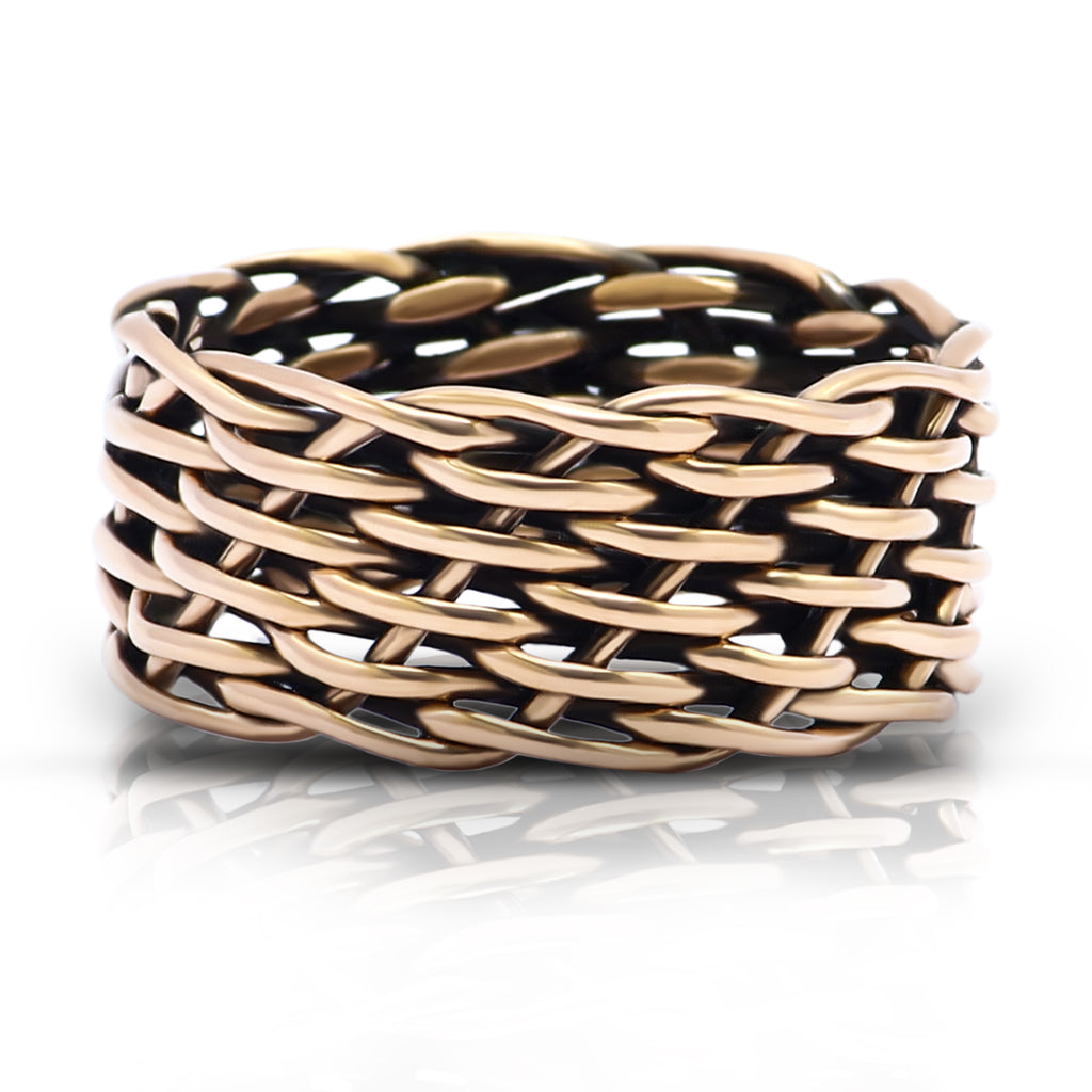 Pure Copper Handmade Braided Wide Natural Healing Ring Ethnic Jewelry for Men and Women
