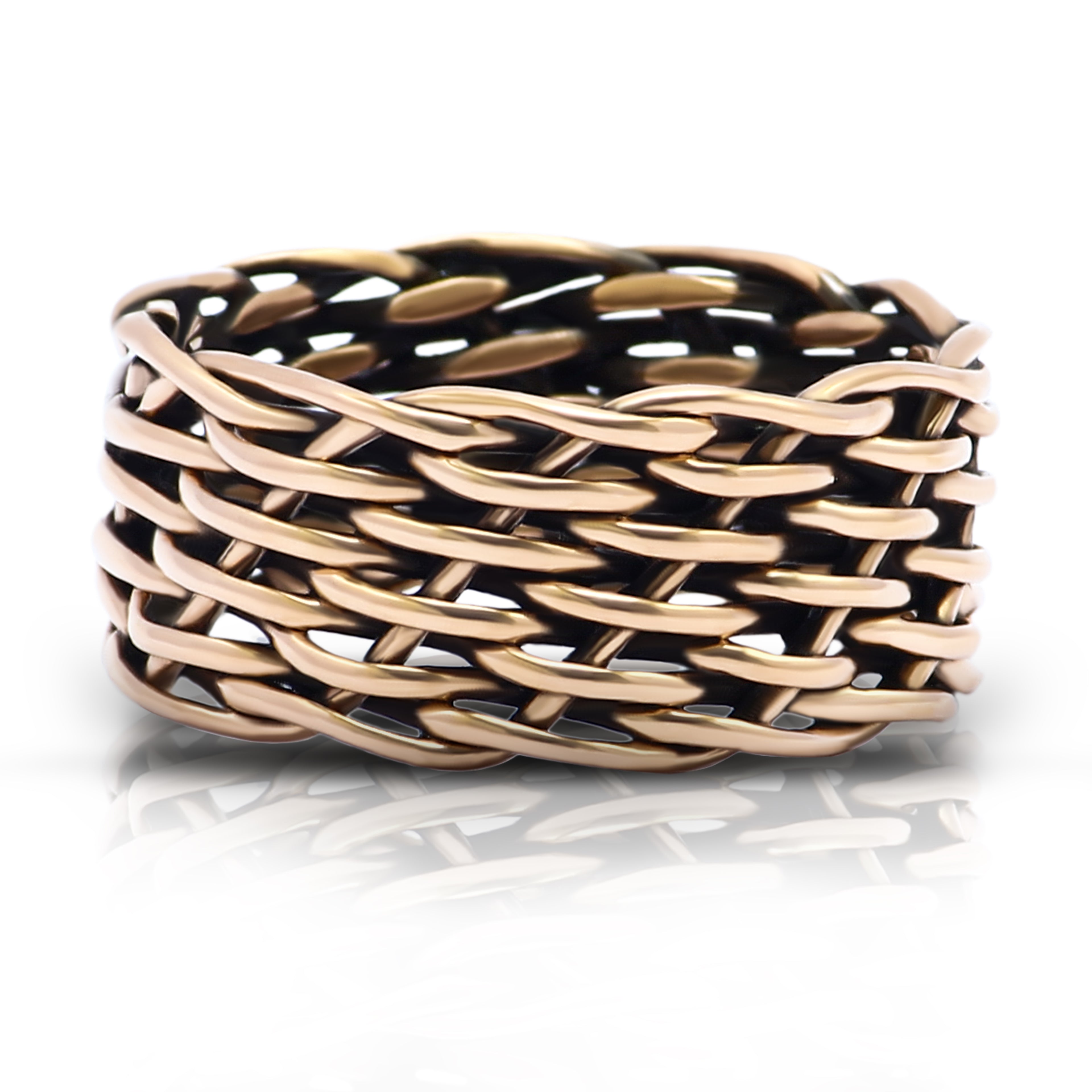 Pure Copper Handmade Braided Wide Natural Healing Ring Ethnic Jewelry for Men and Women